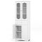 63 Inch Tall Freestanding Bathroom Storage Cabinet with 3-Position Adjustable Shelves and 2 Glass Doors